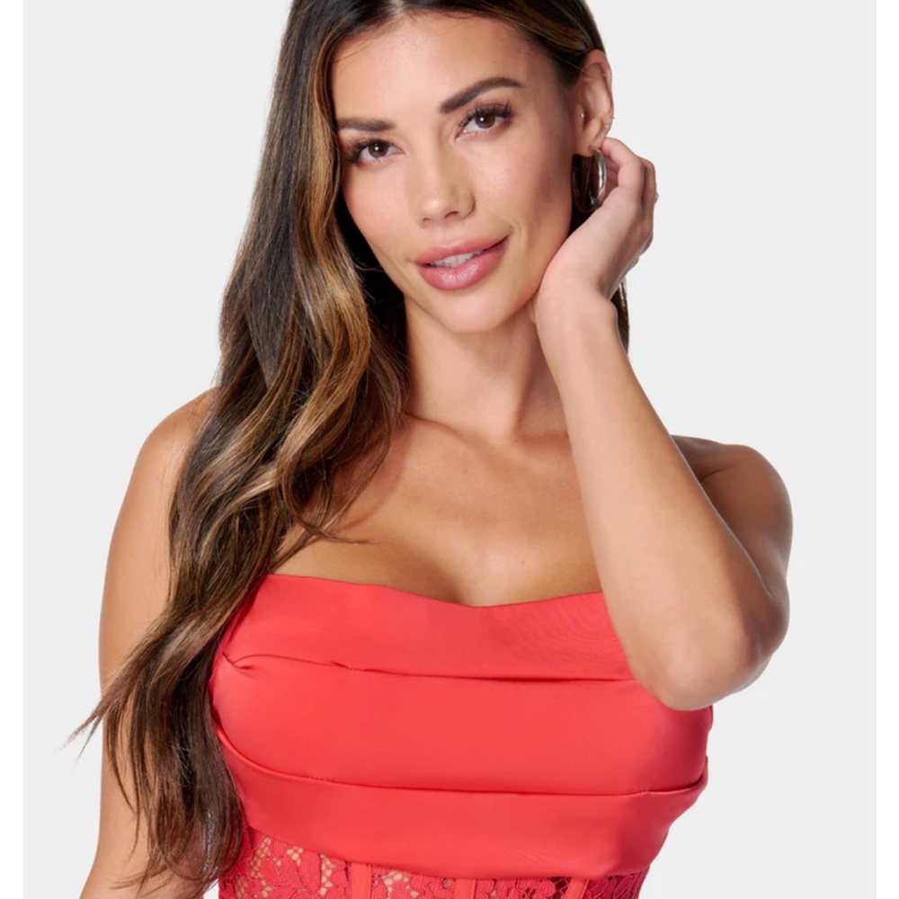 Satin lace corset top.